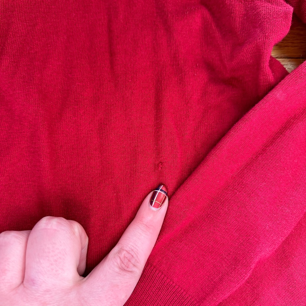 Crimson Ruffle Talbots Cardigan, 1X - Picture 7 of 8